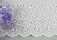 Embroidered Flower Eyelet Cotton Lace Trim With Azo Free Organic 13cm Width