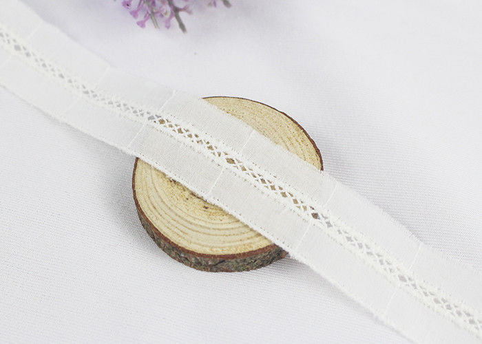 White Eyelet Cotton Embroidered Lace Trims Cotton Lace Ribbon For Fashion Market