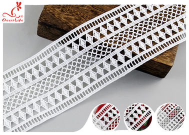 OEM Ivory Guipure Embroidered Ribbon Trim For Dresses Lace Decoration SGS Verified