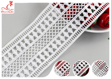 OEM Ivory Guipure Embroidered Ribbon Trim For Dresses Lace Decoration SGS Verified